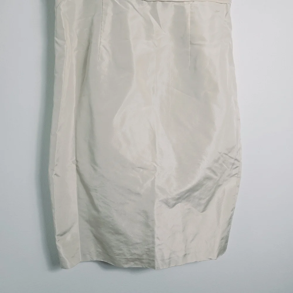 J. Crew Silk Lucienne One Shoulder Midi Cream  Dress